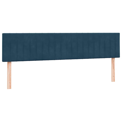 vidaXL Boxspringbett mit Matratzen Dunkelblau 200x220 cm Samt