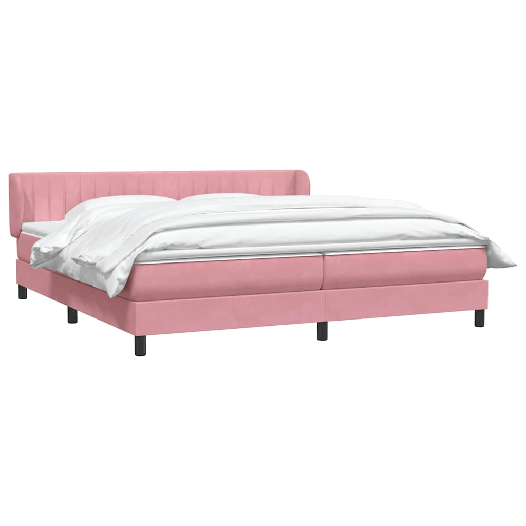 vidaXL Boxspringbett mit Matratzen Rosa 200x220 cm Samt