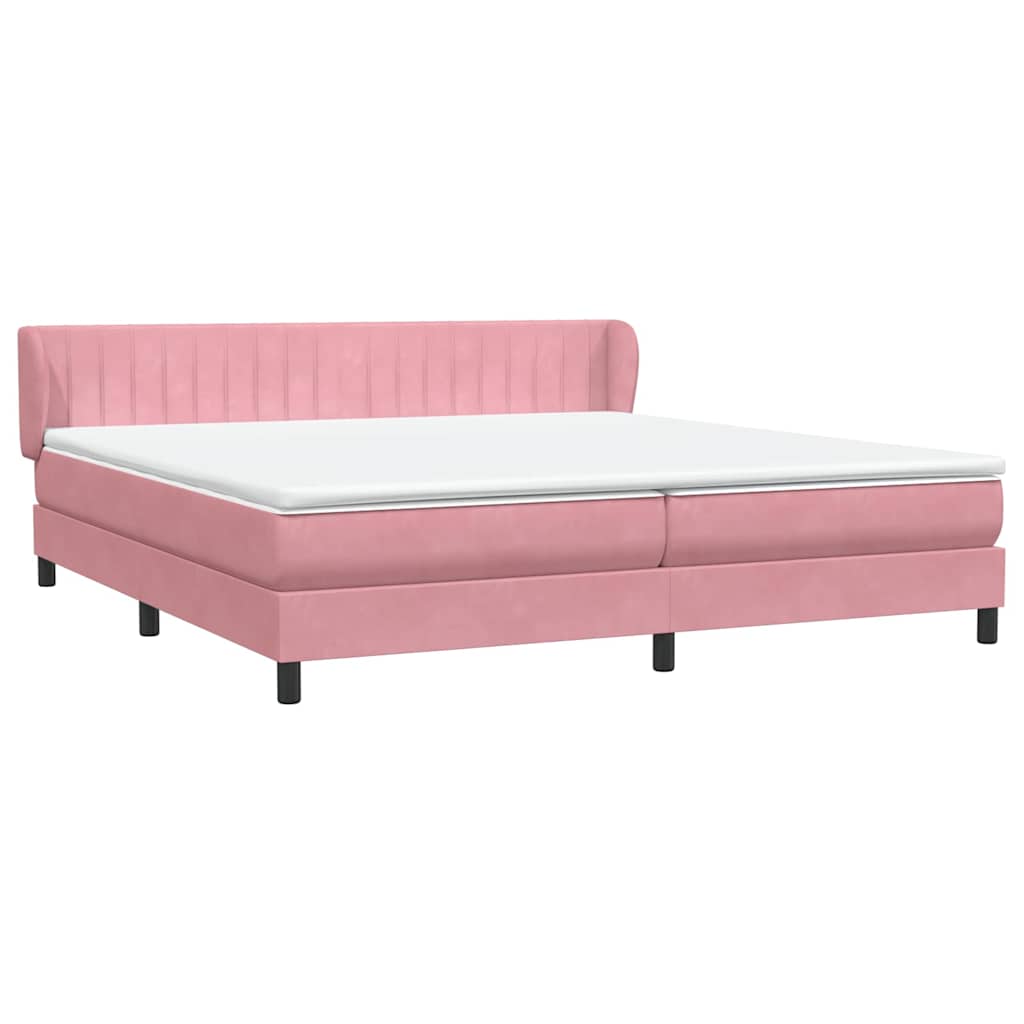 vidaXL Boxspringbett mit Matratzen Rosa 200x220 cm Samt