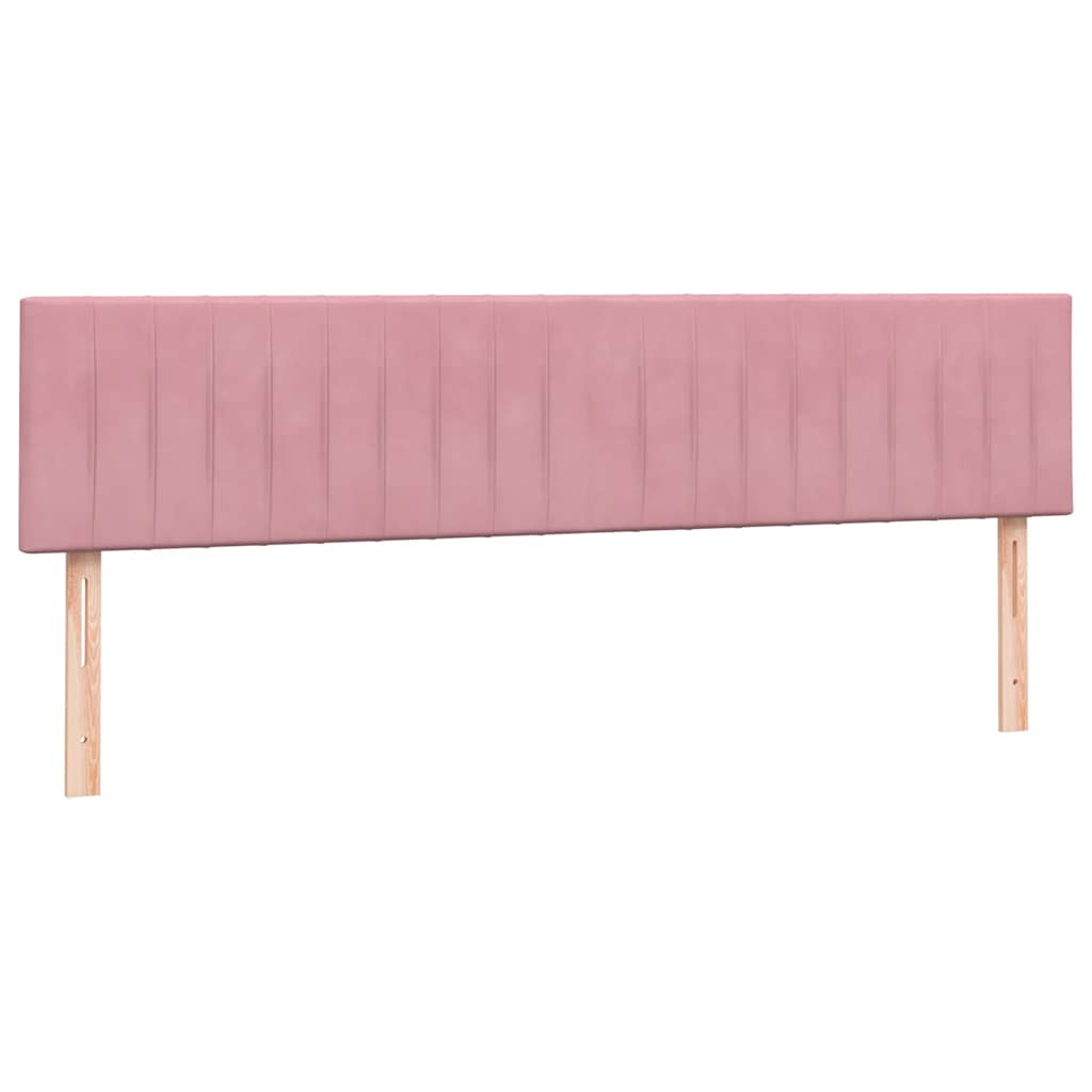 vidaXL Boxspringbett mit Matratzen Rosa 200x220 cm Samt
