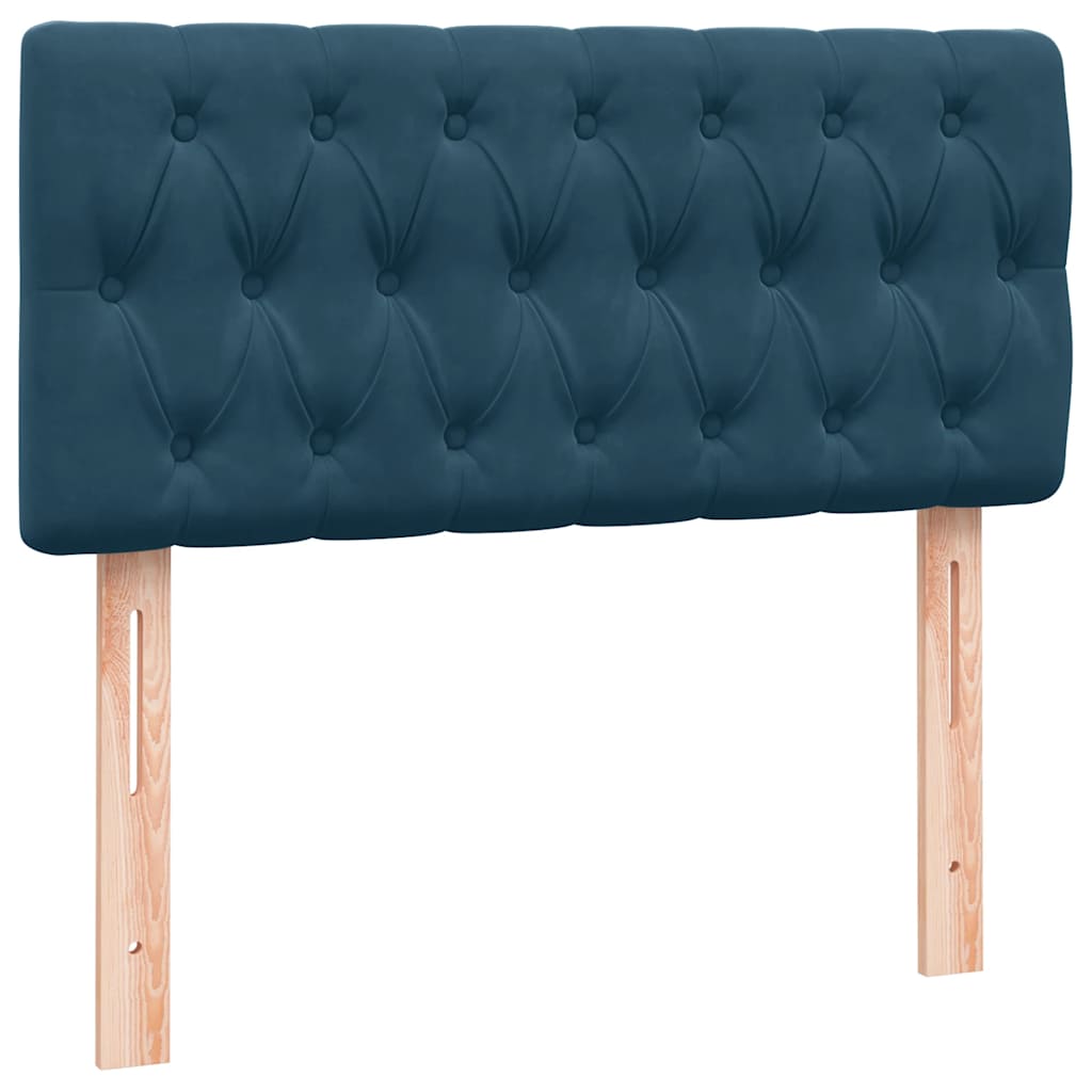vidaXL Boxspringbett mit Matratze Dunkelblau 80x210 cm Samt