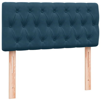 vidaXL Boxspringbett mit Matratze Dunkelblau 80x210 cm Samt
