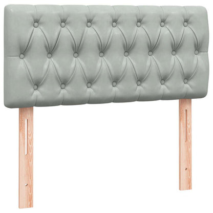 vidaXL Boxspringbett mit Matratze Hellgrau 90x210 cm Samt