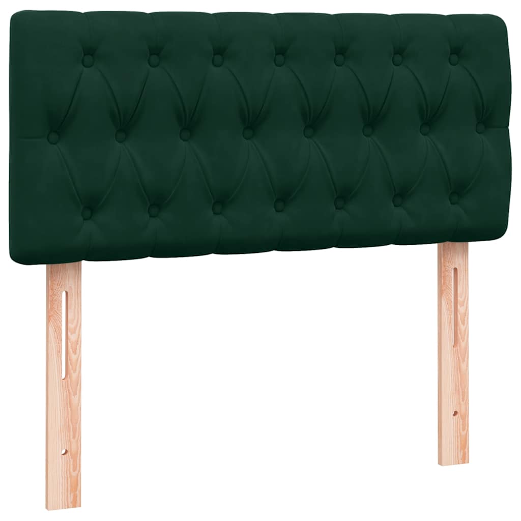 vidaXL Lit coffre avec matelas Vert foncé 90x210 cm Velours