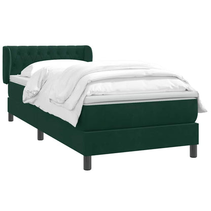 vidaXL Lit coffre avec matelas Vert foncé 100x210 cm Velours