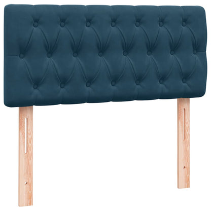 vidaXL Boxspringbett mit Matratze Dunkelblau 100x210 cm Samt
