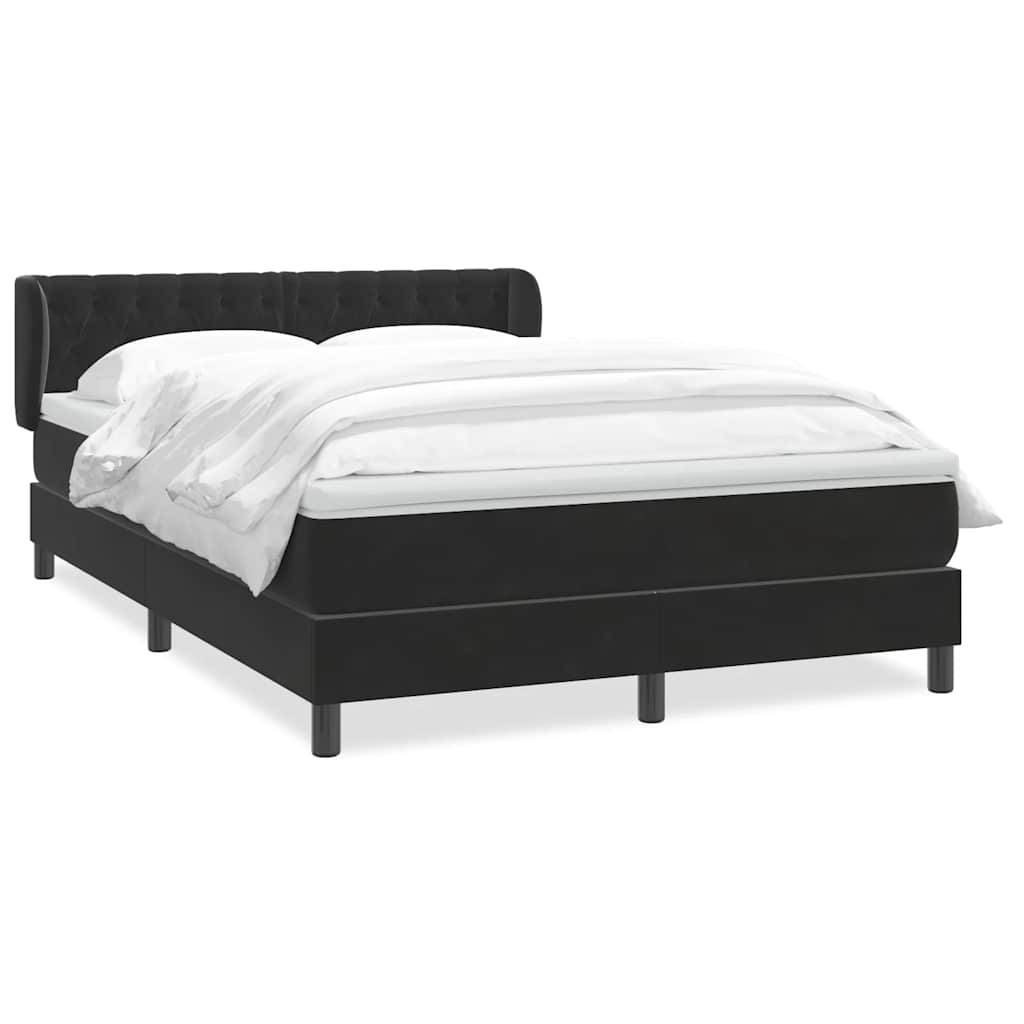 Lit boxspring vidaXL avec matelas Velours noir 140x210 cm