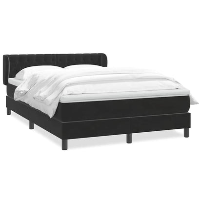 Lit boxspring vidaXL avec matelas Velours noir 140x210 cm