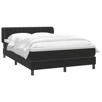 Lit boxspring vidaXL avec matelas Velours noir 140x210 cm