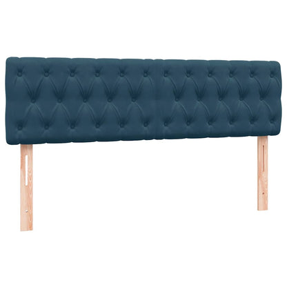 vidaXL Lit boxspring avec matelas bleu foncé 140x210 cm velours