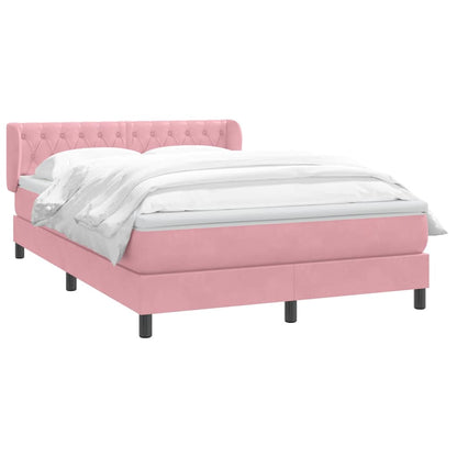 vidaXL Lit à sommier tapissier avec matelas Rose 140x210 cm Velours