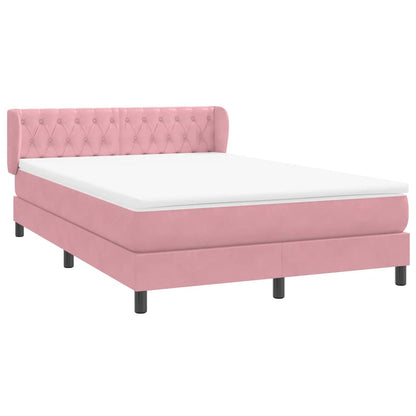 vidaXL Lit à sommier tapissier avec matelas Rose 140x210 cm Velours