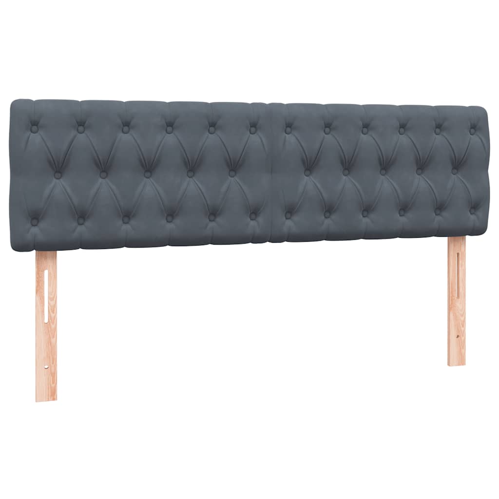 vidaXL Boxspringbett mit Matratze Dunkelgrau 160x210 cm Samt