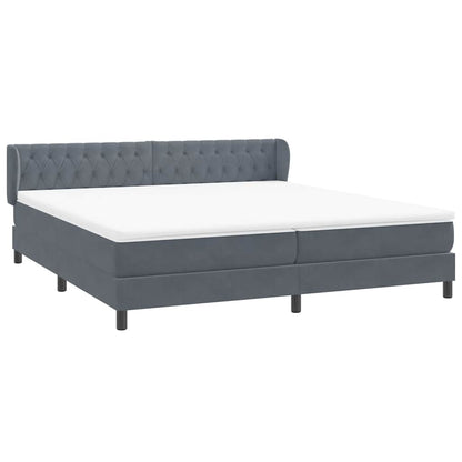 vidaXL Lit coffre avec matelas Gris foncé 180x210 cm Velours