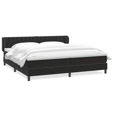 vidaXL Boxspringbett mit Matratzen Schwarz 180x210 cm Samt