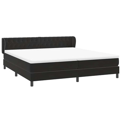 vidaXL Lit boxspring avec matelas Noir 180x210 cm Velours