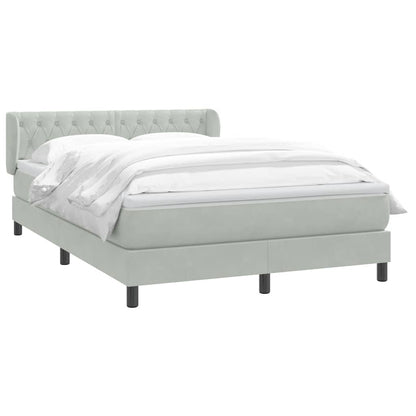 vidaXL Lit tapissier avec matelas Gris clair 140x220 cm Velours