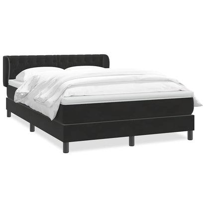vidaXL Boxspringbett mit Matratze Schwarz 140x220 cm Samt