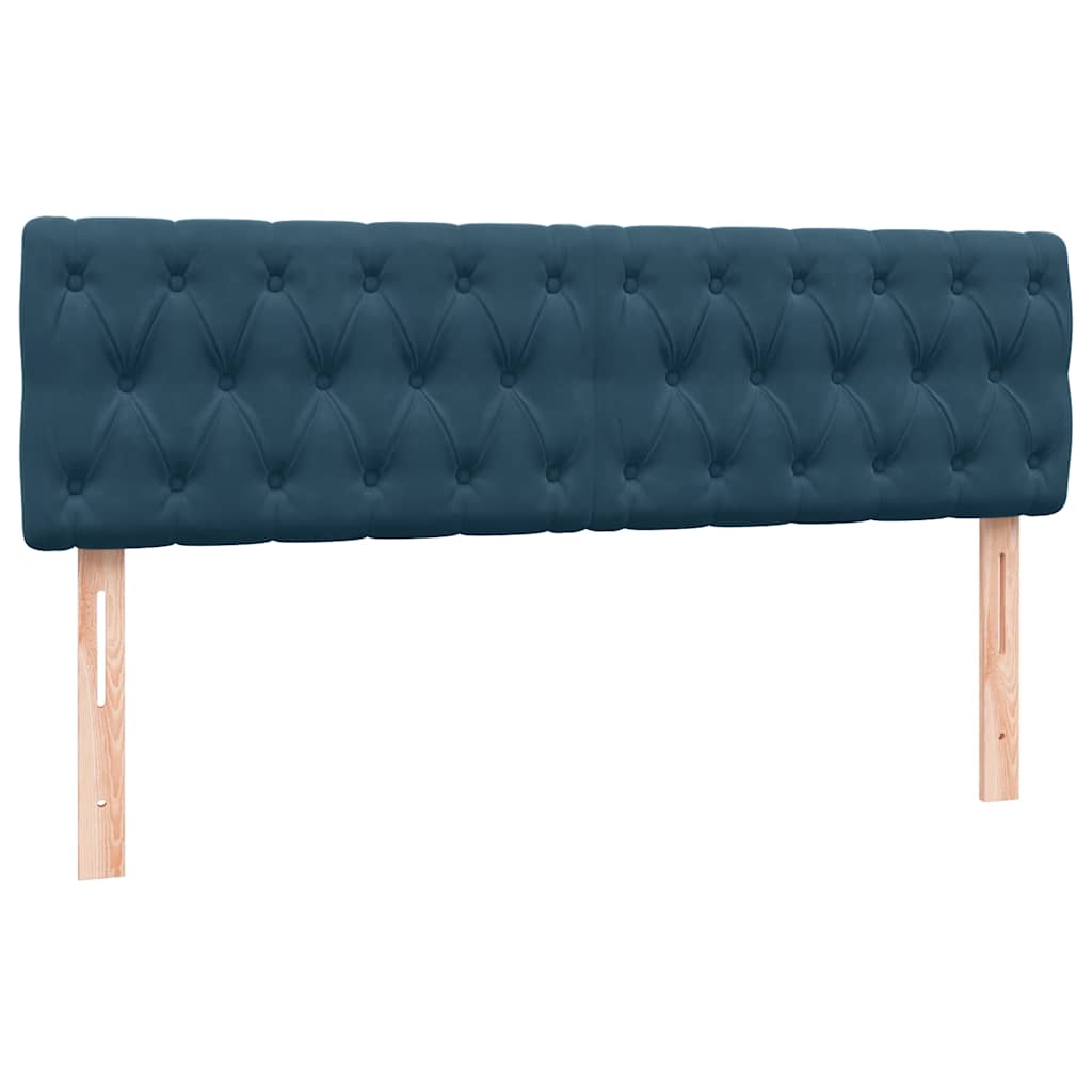 vidaXL Boxspringbett mit Matratze Dunkelblau 140x220 cm Samt