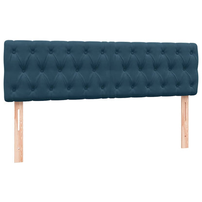 vidaXL Boxspringbett mit Matratze Dunkelblau 140x220 cm Samt