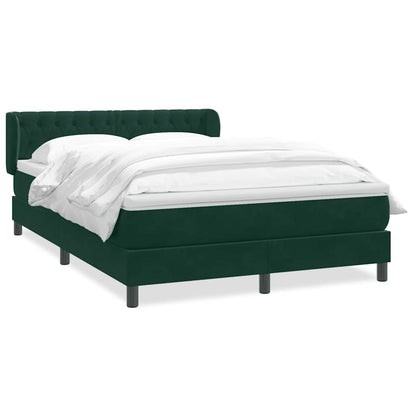 vidaXL Lit boxspring avec matelas Velours vert foncé 160x220 cm