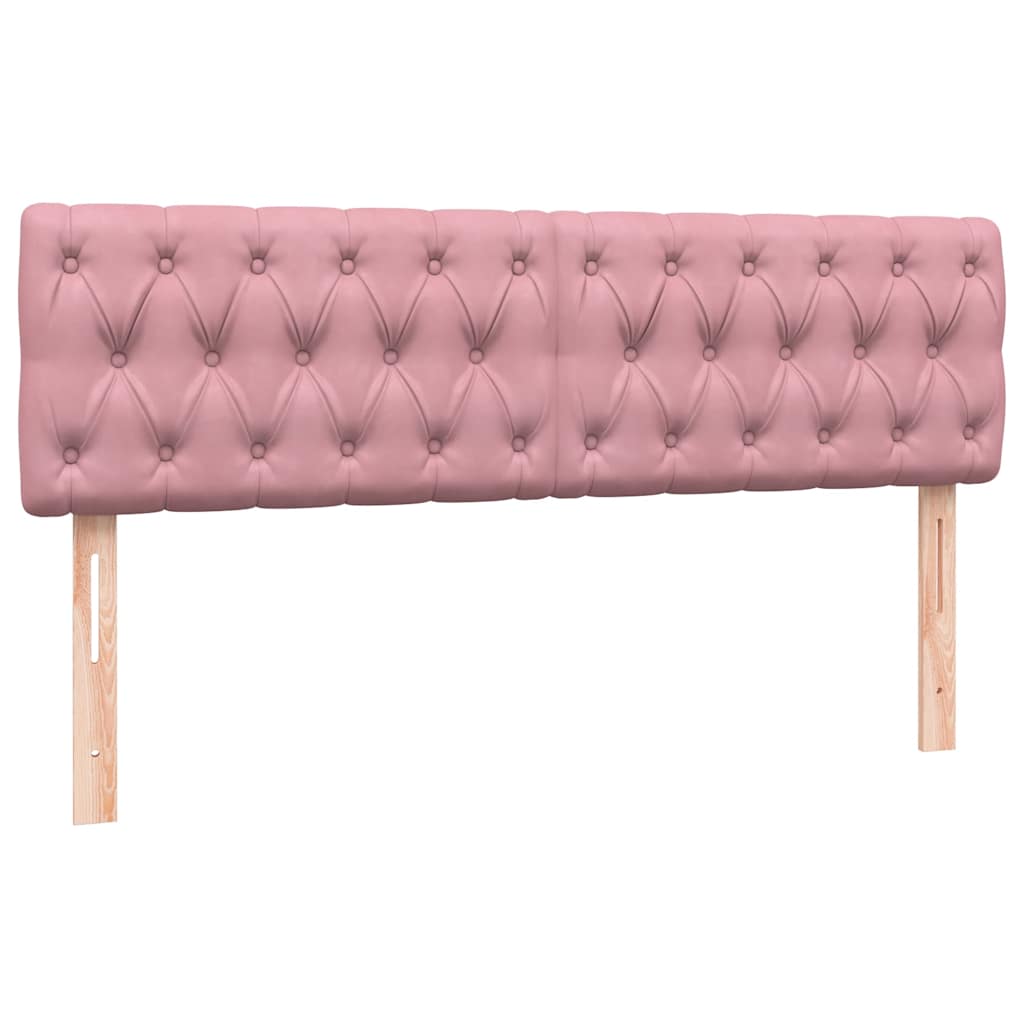 vidaXL Boxspringbett mit Matratze Rosa 160x220 cm Samt