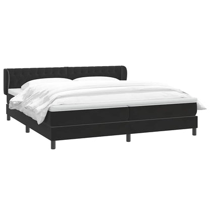 vidaXL Boxspringbett mit Matratzen Schwarz 180x220 cm Samt