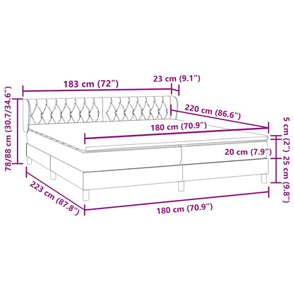vidaXL Boxspringbett mit Matratzen Rosa 180x220 cm Samt