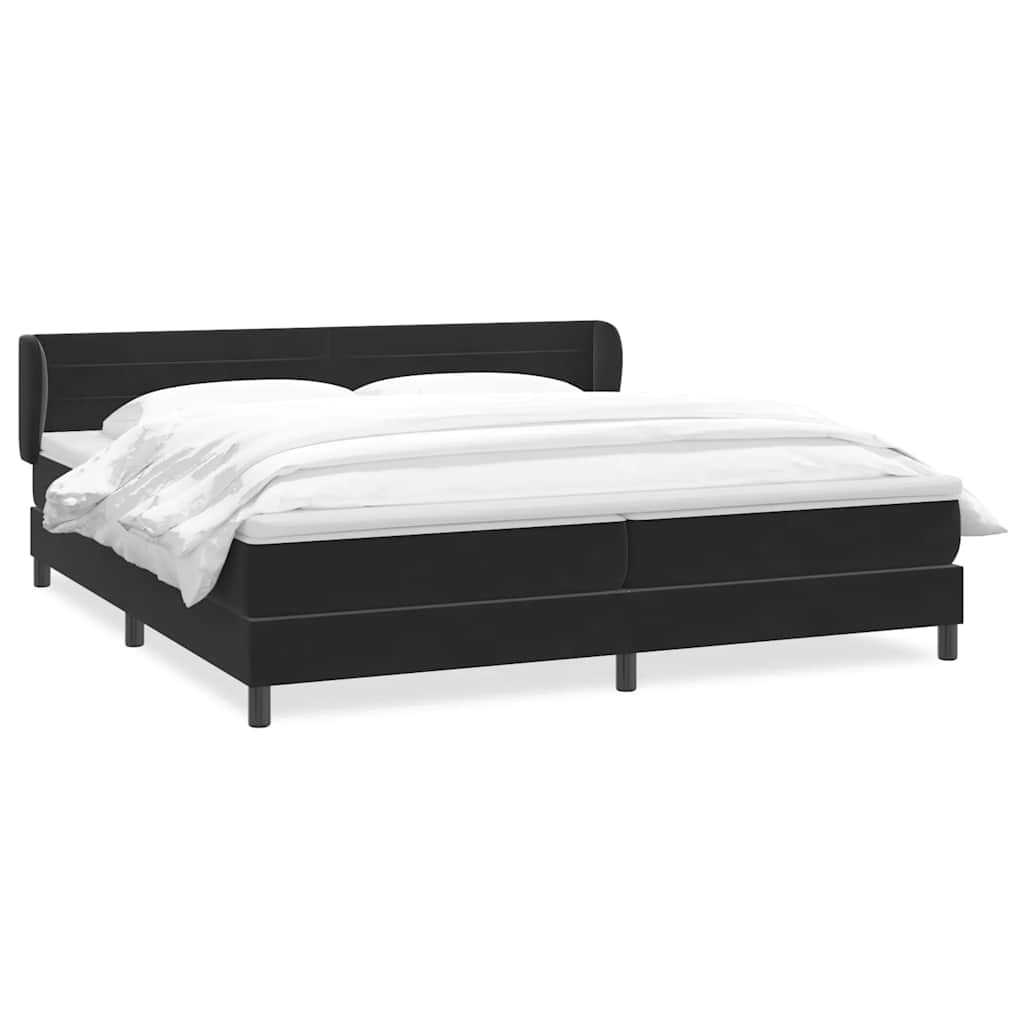 vidaXL Lit coffre avec matelas Noir 200x220 cm Velours