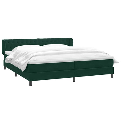 vidaXL Boxspringbett mit Matratzen Dunkelgrün 200x220 cm Samt