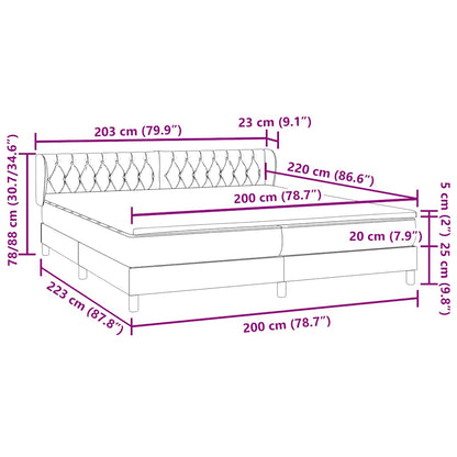 vidaXL Boxspringbett mit Matratzen Rosa 200x220 cm Samt