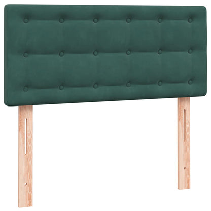 vidaXL Boxspringbett mit Matratze Dunkelgrün 80x210 cm Samt