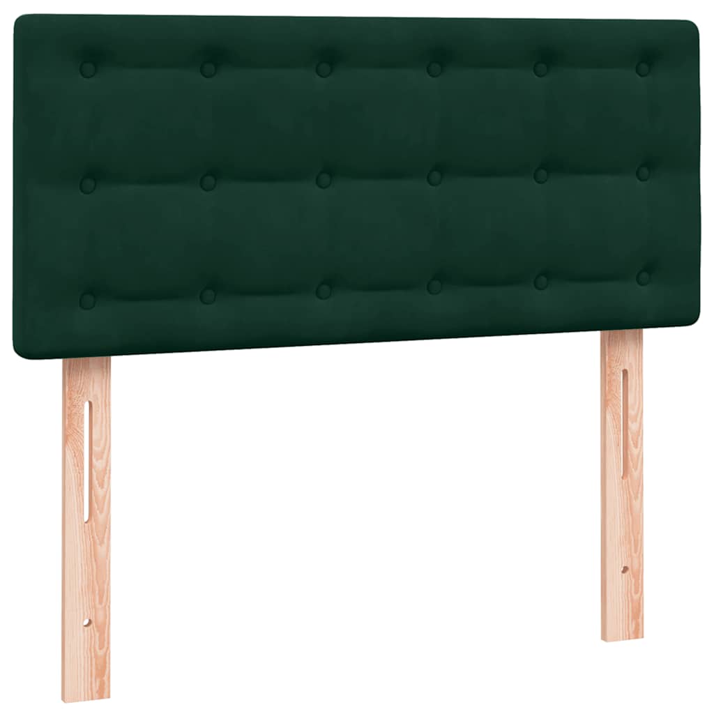 vidaXL Boxspringbett mit Matratze Dunkelgrün 90x210 cm Samt