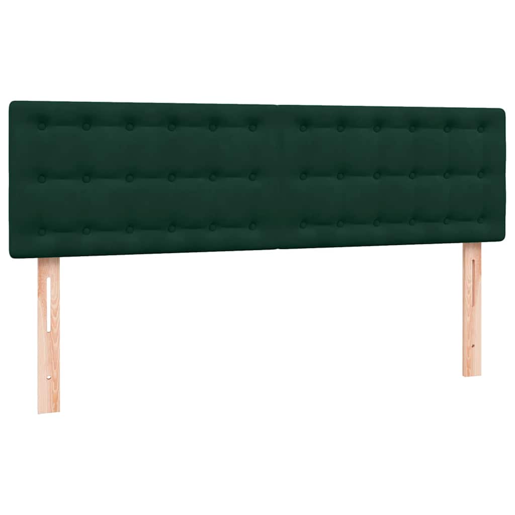 vidaXL Boxspringbett mit Matratze Dunkelgrün 140x210 cm Samt