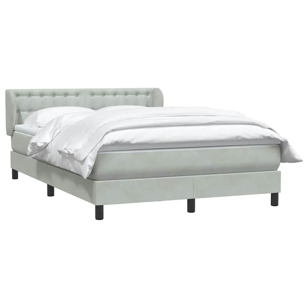 Boxspringbett mit Matratze Hellgrau 160x210 cm Samt