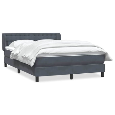 vidaXL Boxspringbett mit Matratze Dunkelgrau 160x210 cm Samt