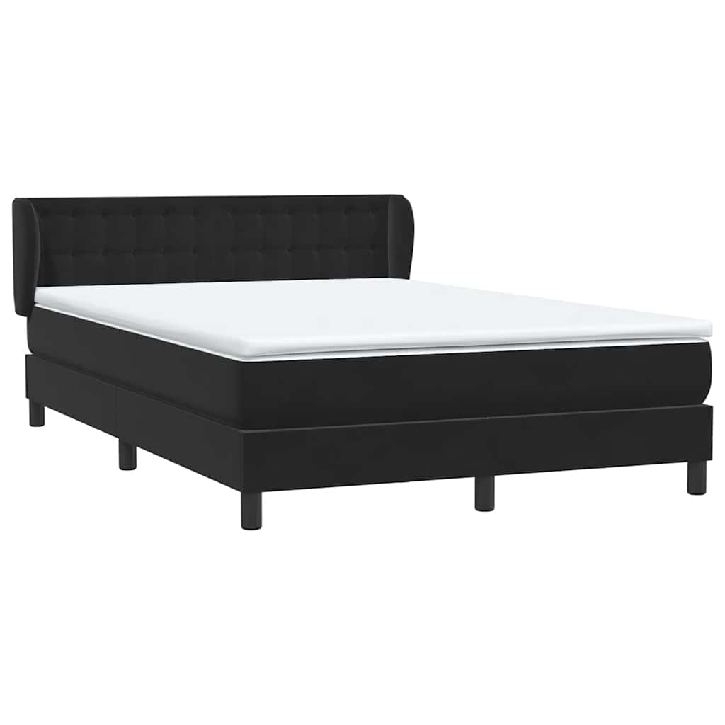 vidaXL Lit coffre avec matelas velours noir 160x210 cm