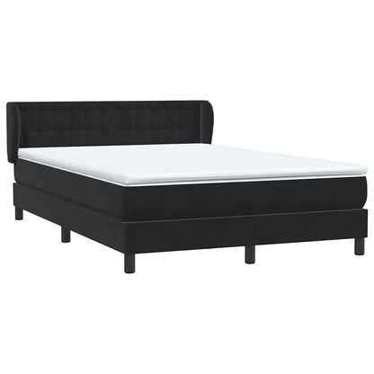 vidaXL Lit coffre avec matelas velours noir 160x210 cm