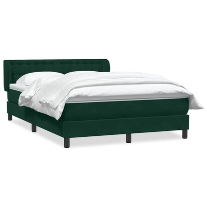 vidaXL Boxspringbett mit Matratze Dunkelgrün 160x210 cm Samt