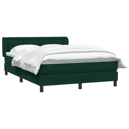 vidaXL Boxspringbett mit Matratze Dunkelgrün 160x210 cm Samt