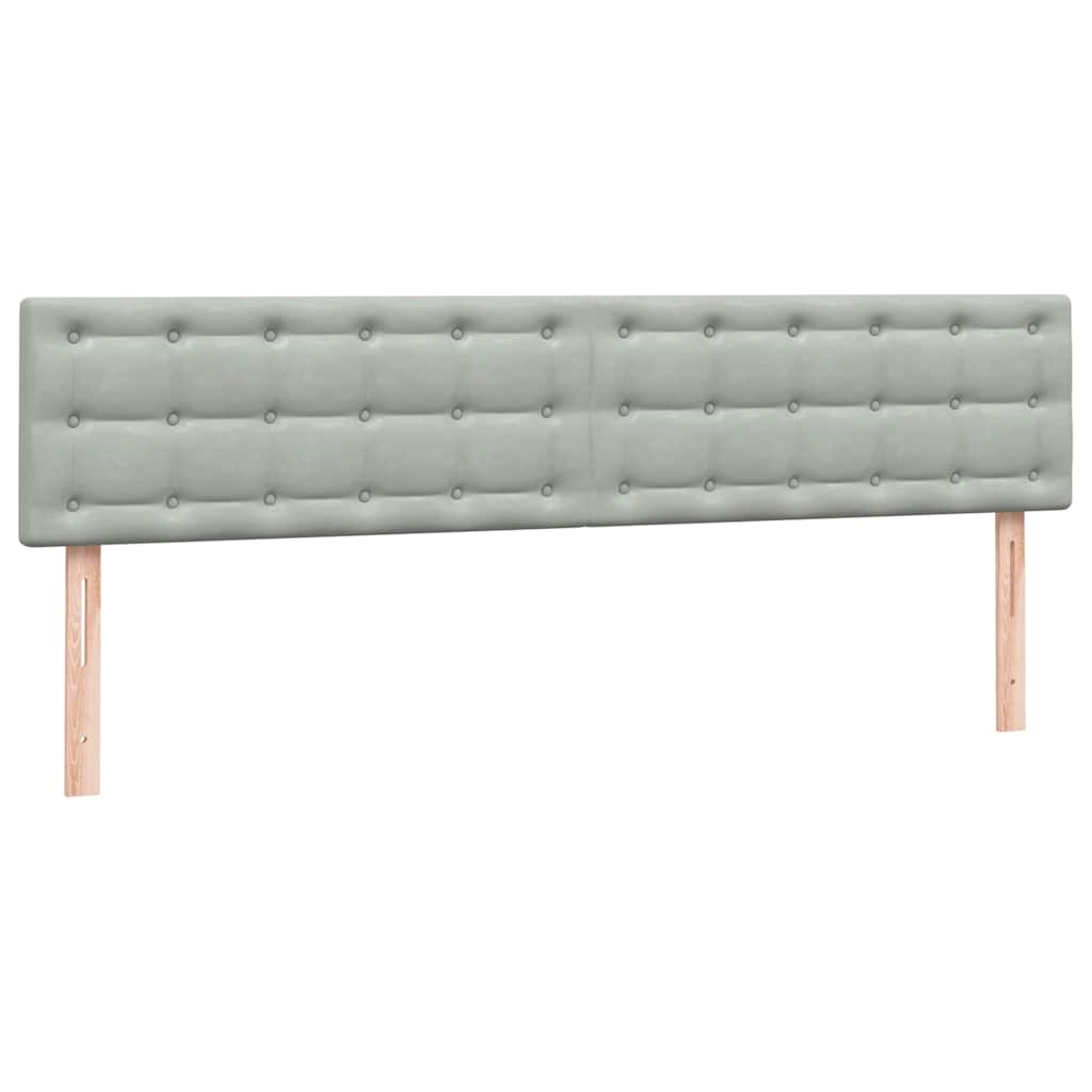 vidaXL Boxspringbett mit Matratzen Hellgrau 180x210 cm Samt