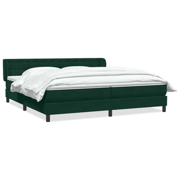 vidaXL Boxspringbett mit Matratzen Dunkelgrün 180x210 cm Samt