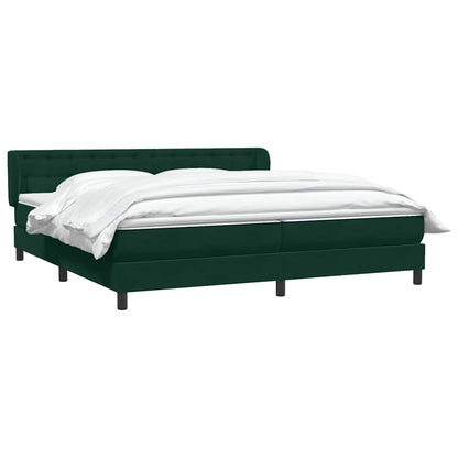 vidaXL Lit boxspring avec matelas vert foncé 180x210 cm velours