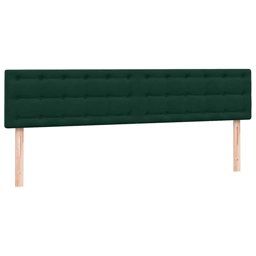 vidaXL Lit boxspring avec matelas vert foncé 180x210 cm velours