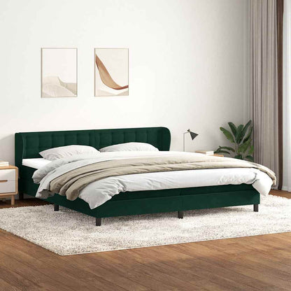 vidaXL Lit boxspring avec matelas vert foncé 180x210 cm velours