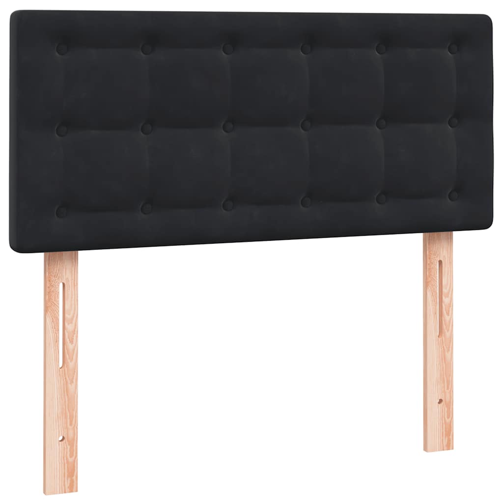 vidaXL Boxspringbett mit Matratze Schwarz 90x220 cm Samt