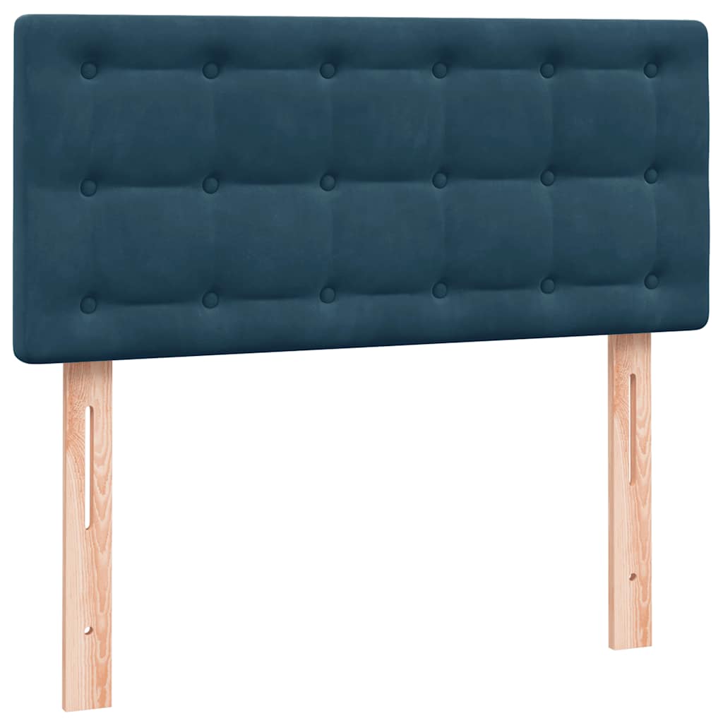 vidaXL Boxspringbett mit Matratze Dunkelblau 100x220 cm Samt
