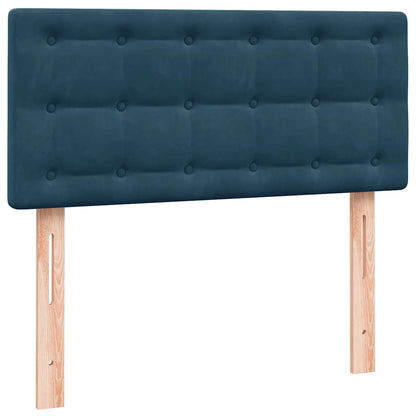vidaXL Boxspringbett mit Matratze Dunkelblau 100x220 cm Samt