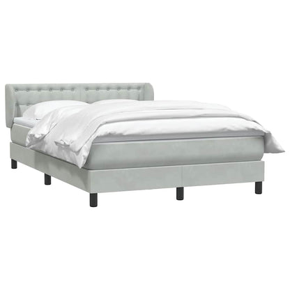 Boxspringbett mit Matratze Hellgrau 160x220 cm Samt