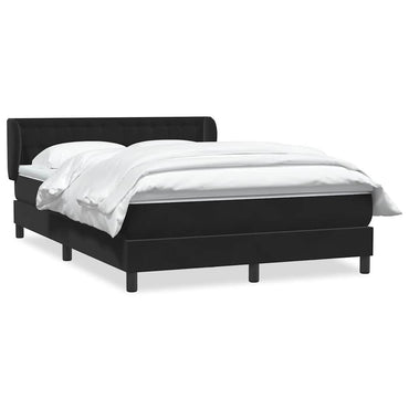 vidaXL Lit tapissier avec matelas Noir 160x220 cm Velours